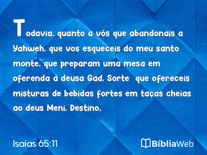Isaías 65:11 em imagem para compartilhar