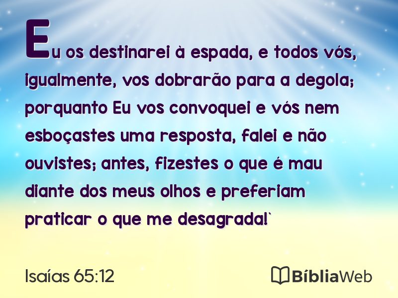 Isaías 65:12 em imagem para compartilhar