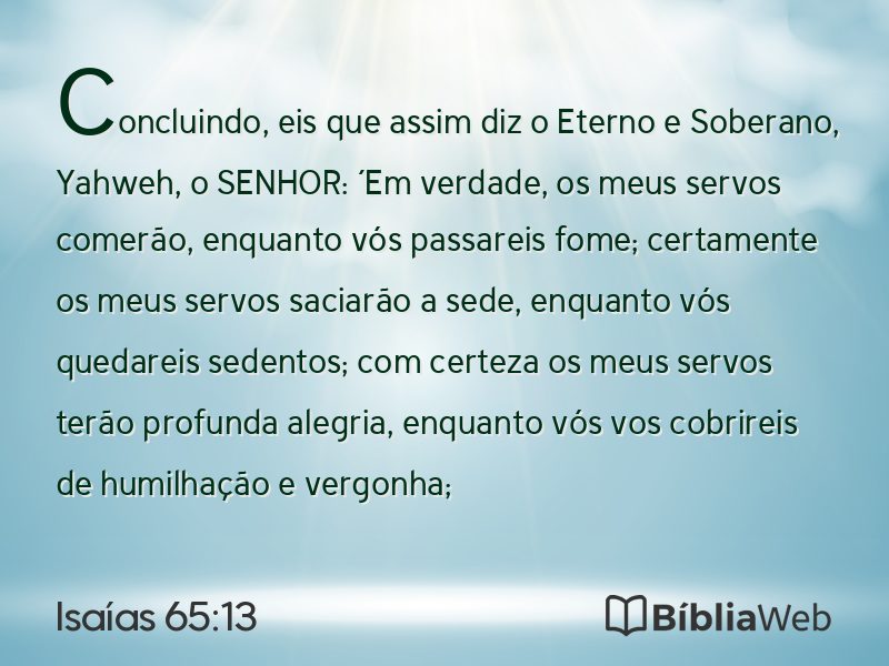 Isaías 65:13 em imagem para compartilhar