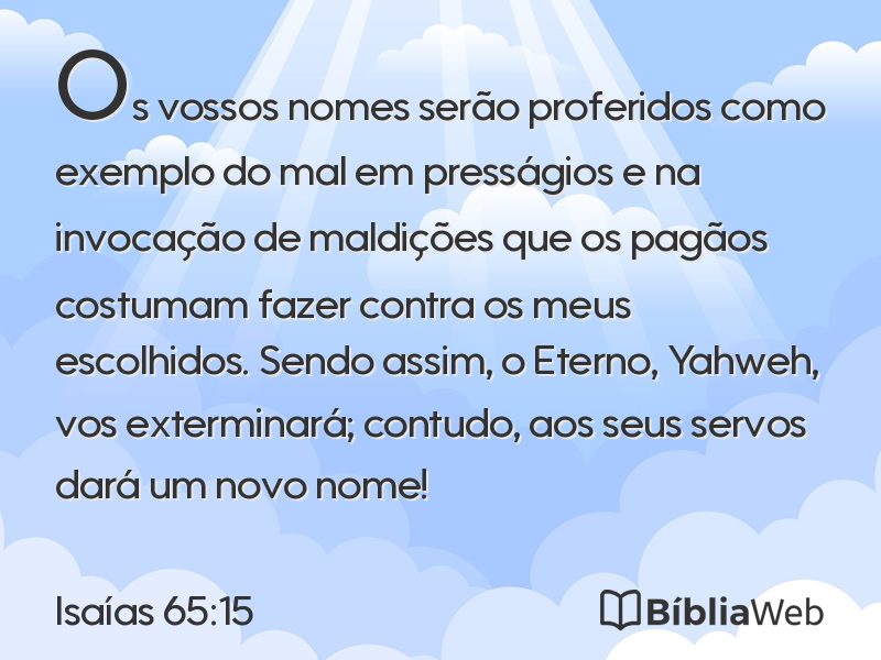Isaías 65:15 em imagem para compartilhar