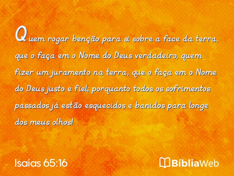 Isaías 65:16 em imagem para compartilhar