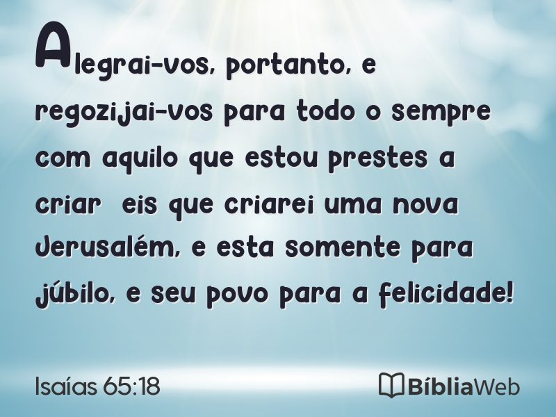 Isaías 65:18 em imagem para compartilhar