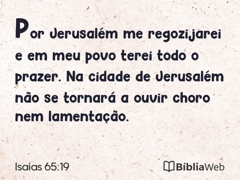 Isaías 65:19 em imagem para compartilhar