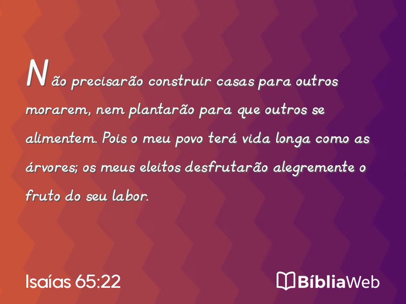 Isaías 65:22 em imagem para compartilhar