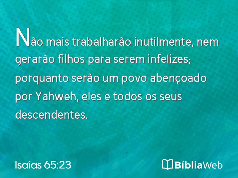 Isaías 65:23 em imagem para compartilhar