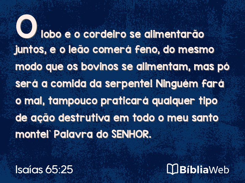 Isaías 65:25 em imagem para compartilhar