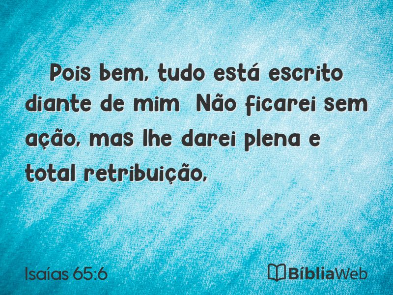 Isaías 65:6 em imagem para compartilhar