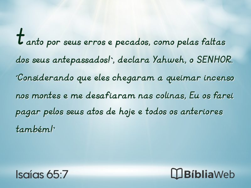 Isaías 65:7 em imagem para compartilhar