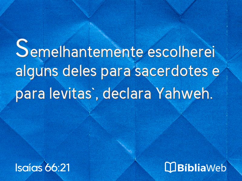 Isaías 66:21 em imagem para compartilhar