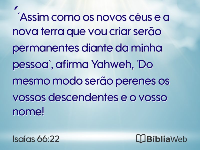 Isaías 66:22 em imagem para compartilhar