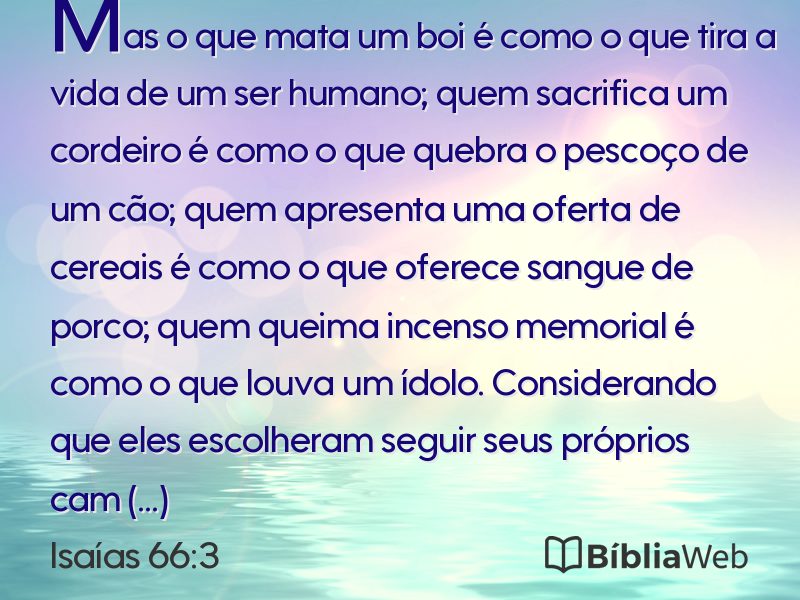 Isaías 66:3 em imagem para compartilhar
