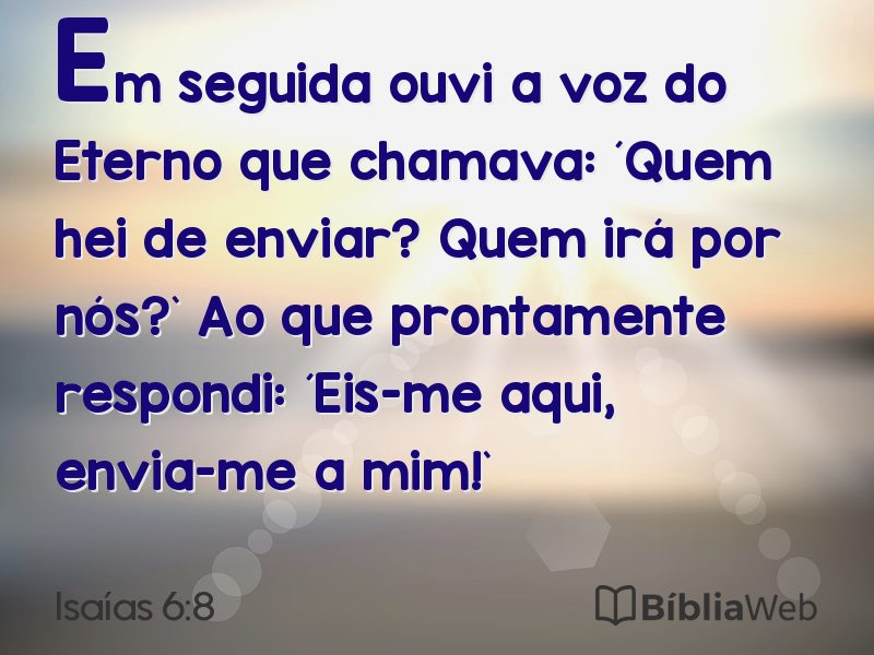 Isaías 6:8 em imagem para compartilhar