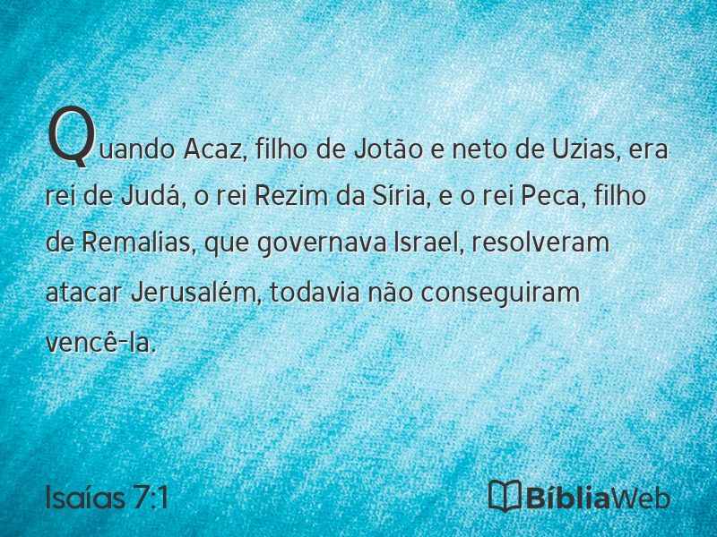 Isaías 7:1 em imagem para compartilhar