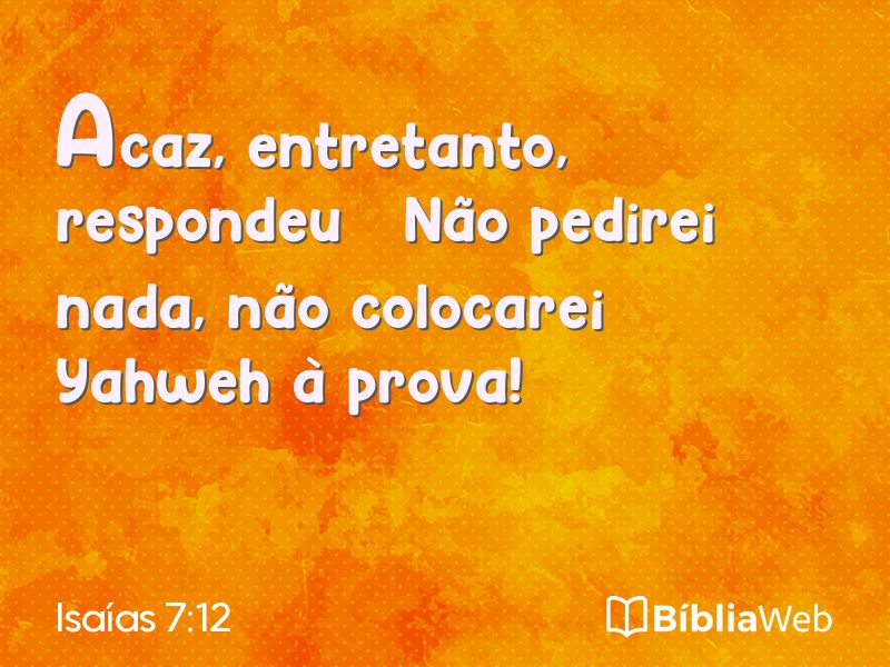 Isaías 7:12 em imagem para compartilhar