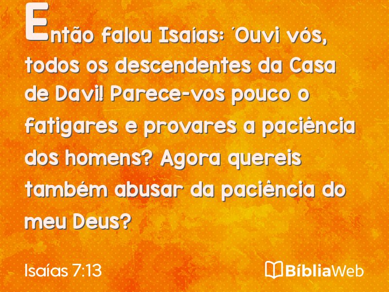 Isaías 7:13 em imagem para compartilhar