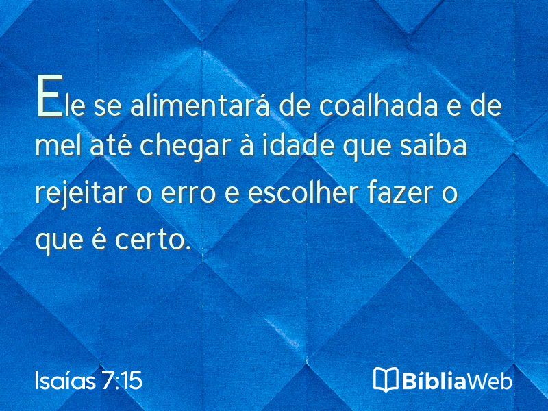 Isaías 7:15 em imagem para compartilhar
