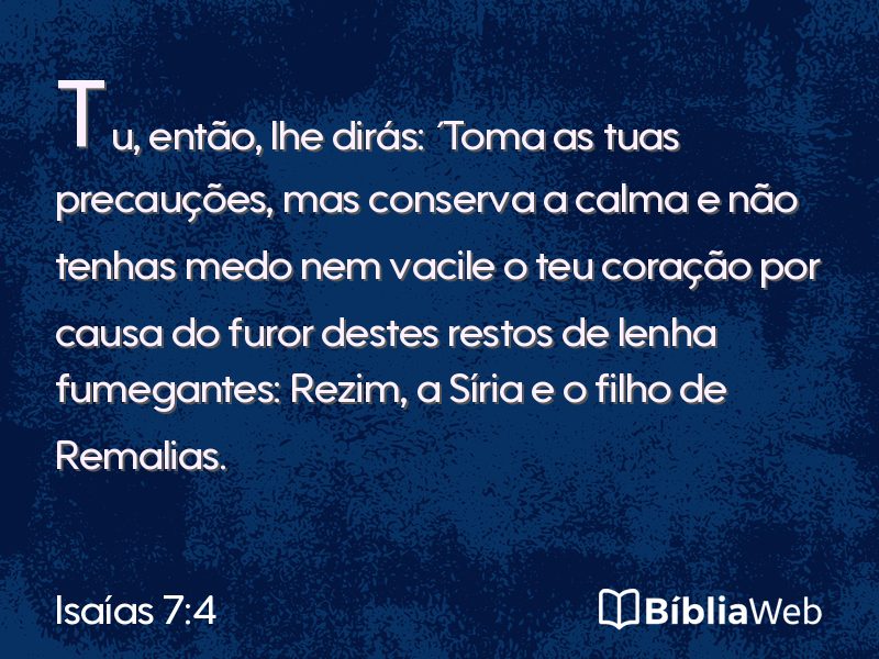 Isaías 7:4 em imagem para compartilhar