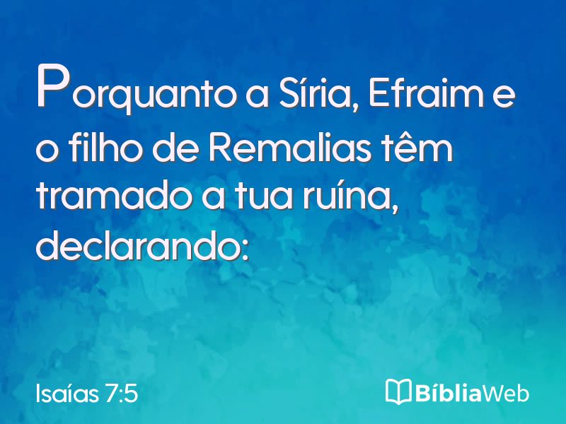 Isaías 7:5 em imagem para compartilhar