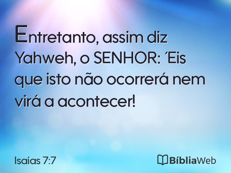 Isaías 7:7 em imagem para compartilhar
