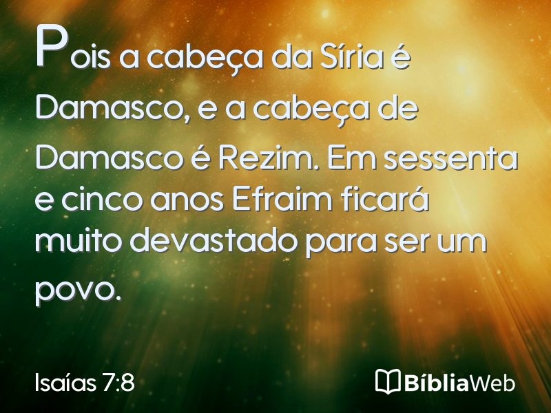 Isaías 7:8 em imagem para compartilhar