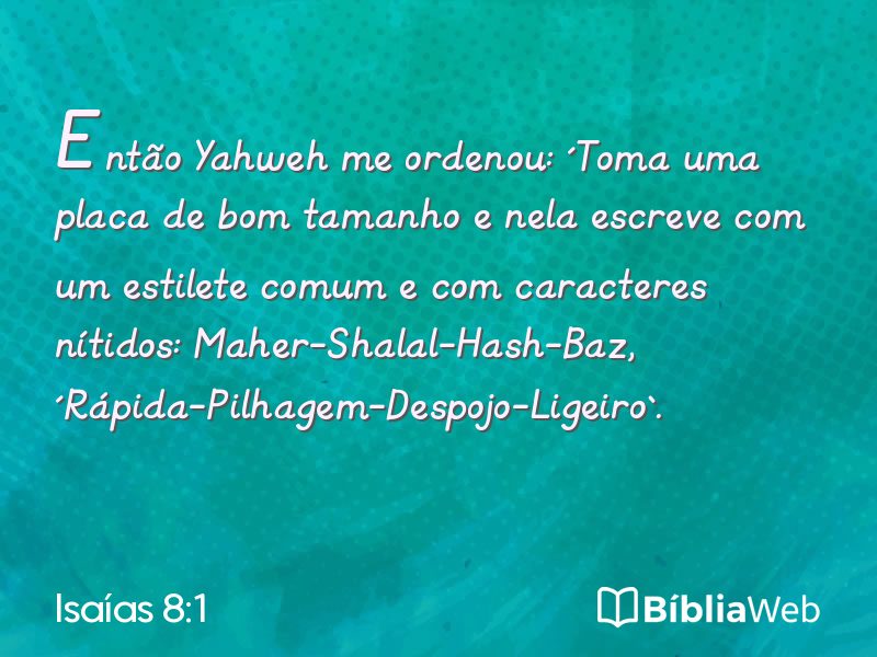 Isaías 8:1 em imagem para compartilhar
