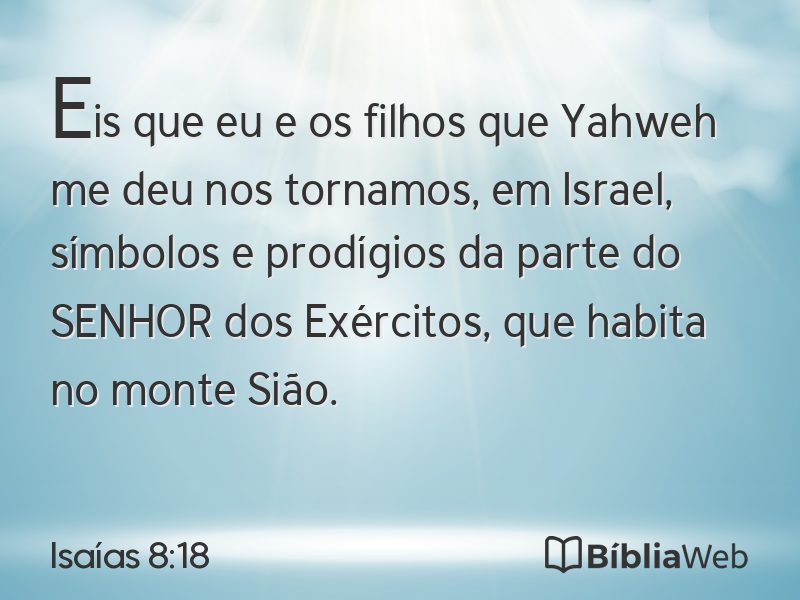 Isaías 8:18 em imagem para compartilhar