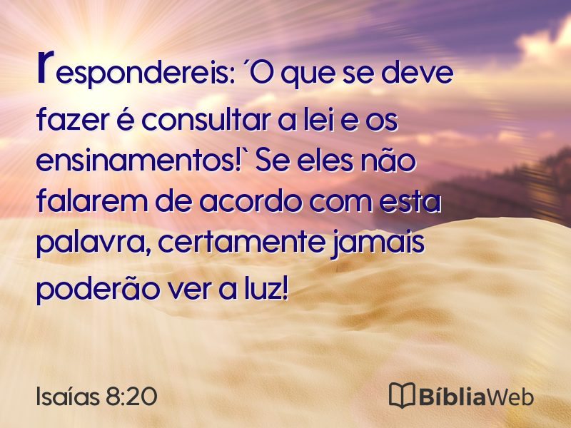 Isaías 8:20 em imagem para compartilhar