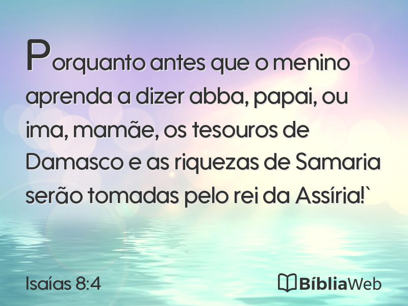 Isaías 8:4 em imagem para compartilhar