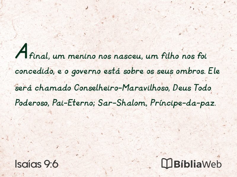 Isaías 9:6 em imagem para compartilhar