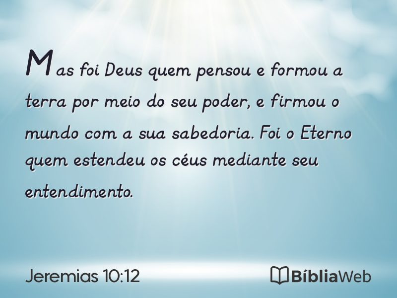 Jeremias 10:12 em imagem para compartilhar