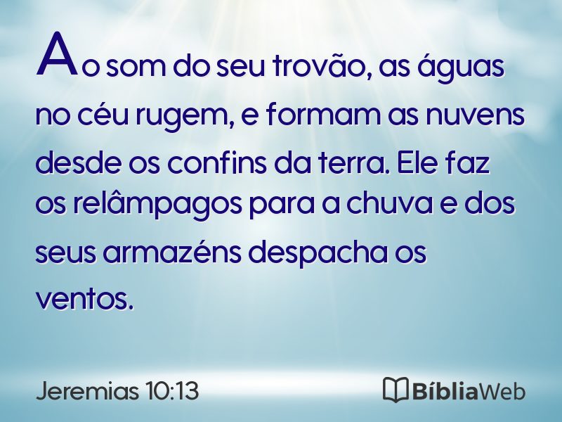 Jeremias 10:13 em imagem para compartilhar