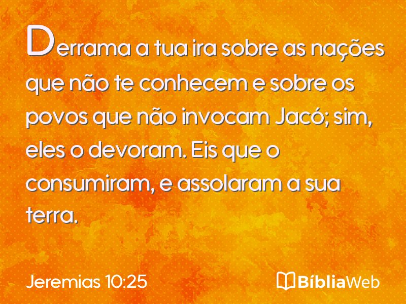 Jeremias 10:25 em imagem para compartilhar