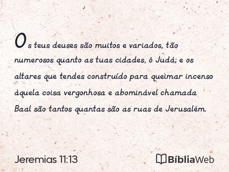 Jeremias 11:13 em imagem para compartilhar