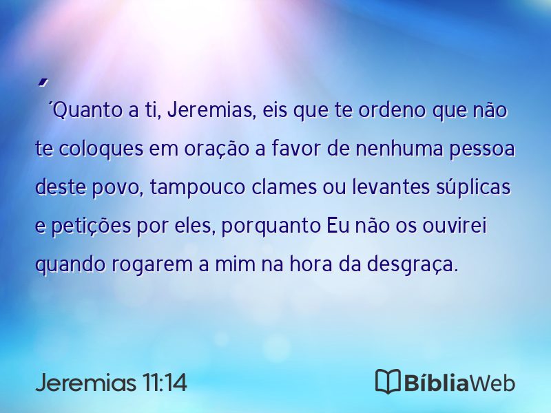 Jeremias 11:14 em imagem para compartilhar