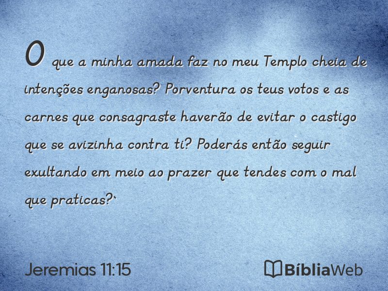 Jeremias 11:15 em imagem para compartilhar