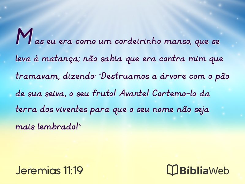 Jeremias 11:19 em imagem para compartilhar