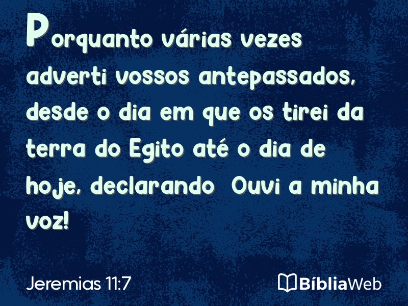 Jeremias 11:7 em imagem para compartilhar