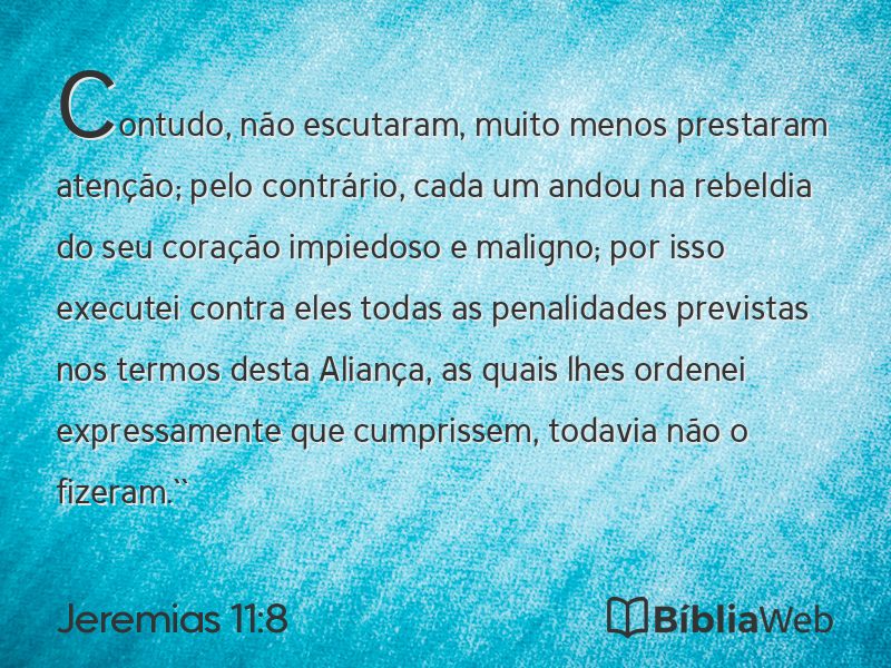 Jeremias 11:8 em imagem para compartilhar
