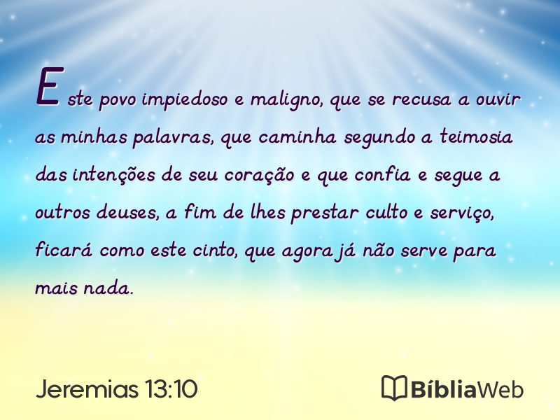 Jeremias 13:10 em imagem para compartilhar