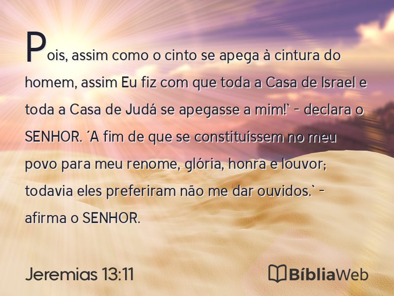 Jeremias 13:11 em imagem para compartilhar