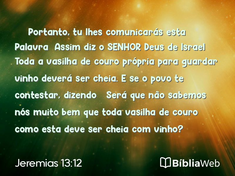 Jeremias 13:12 em imagem para compartilhar