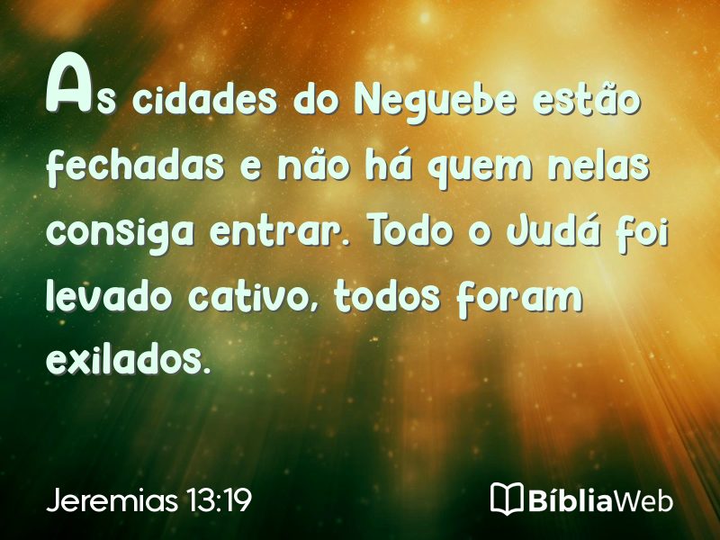 Jeremias 13:19 em imagem para compartilhar