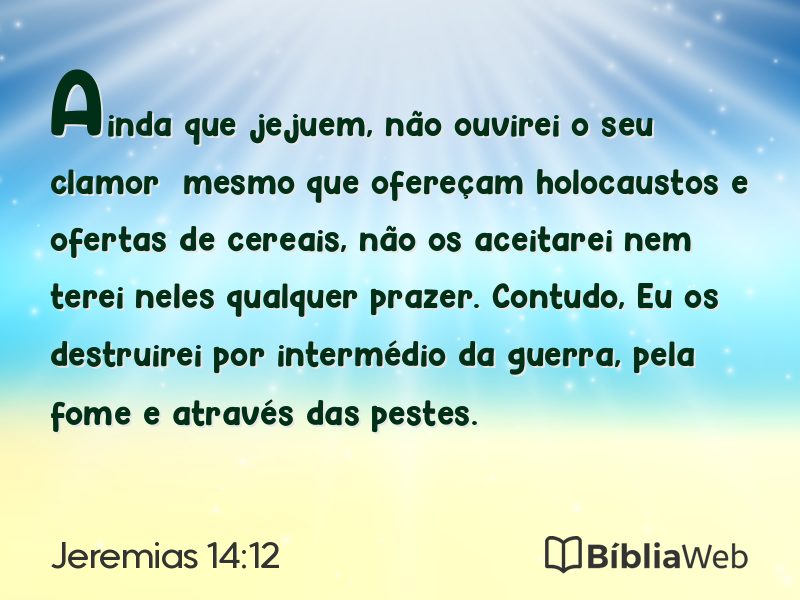 Jeremias 14:12 em imagem para compartilhar