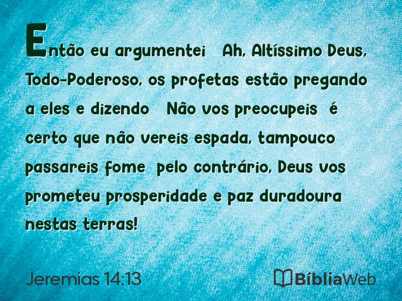 Jeremias 14:13 em imagem para compartilhar