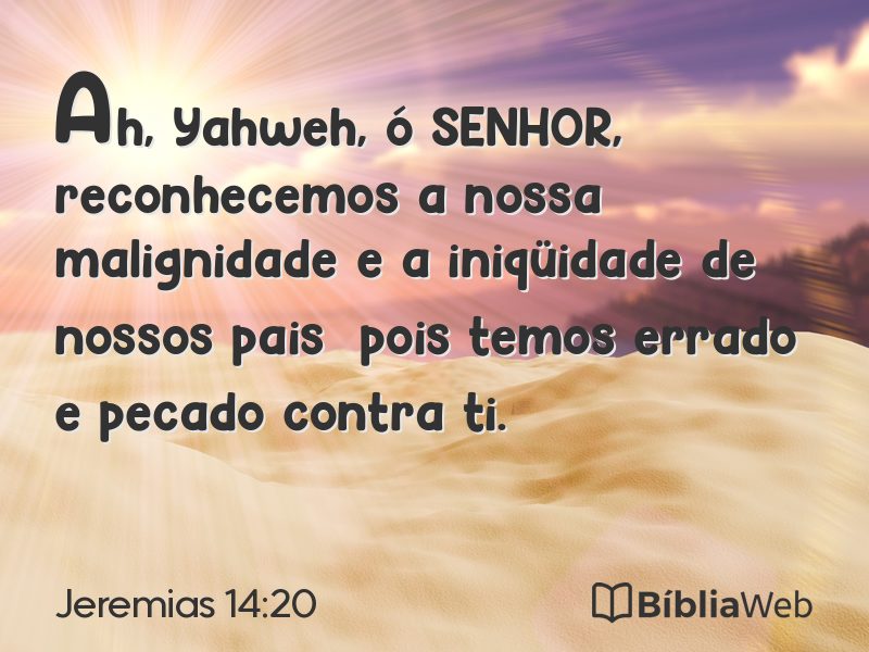 Jeremias 14:20 em imagem para compartilhar