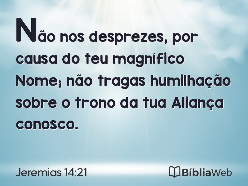 Jeremias 14:21 em imagem para compartilhar