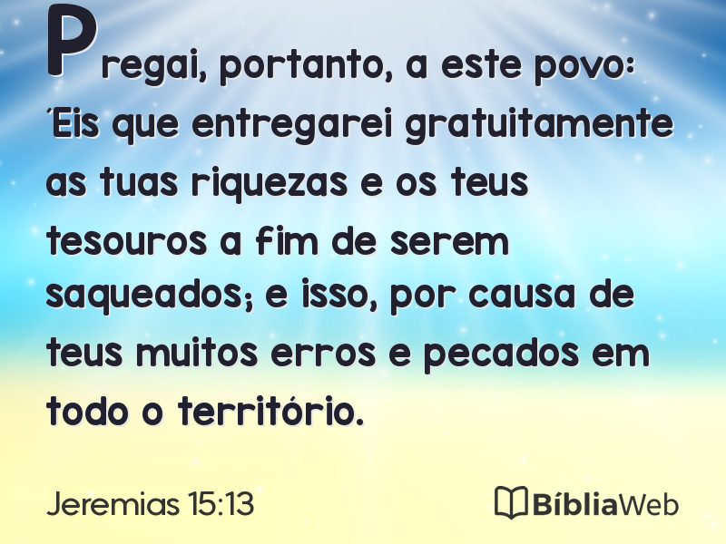 Jeremias 15:13 em imagem para compartilhar