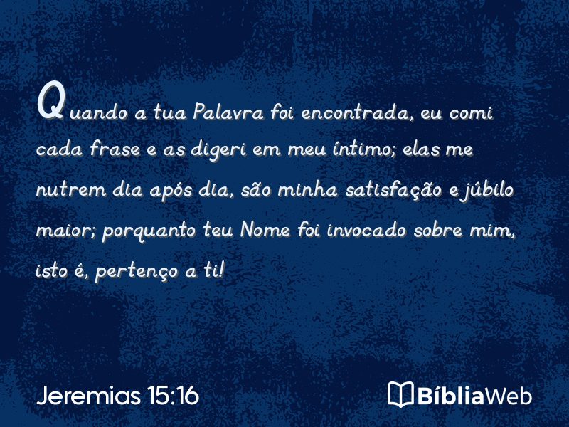 Jeremias 15:16 em imagem para compartilhar