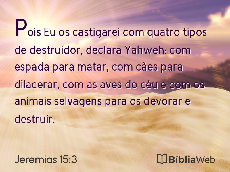 Jeremias 15:3 em imagem para compartilhar