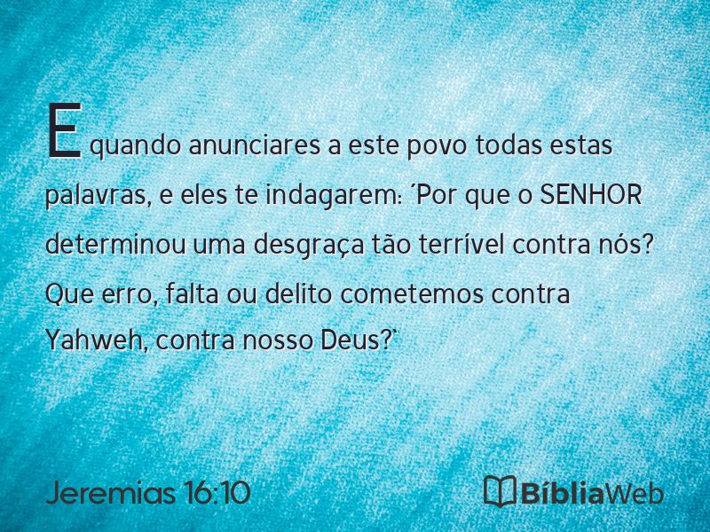 Jeremias 16:10 em imagem para compartilhar